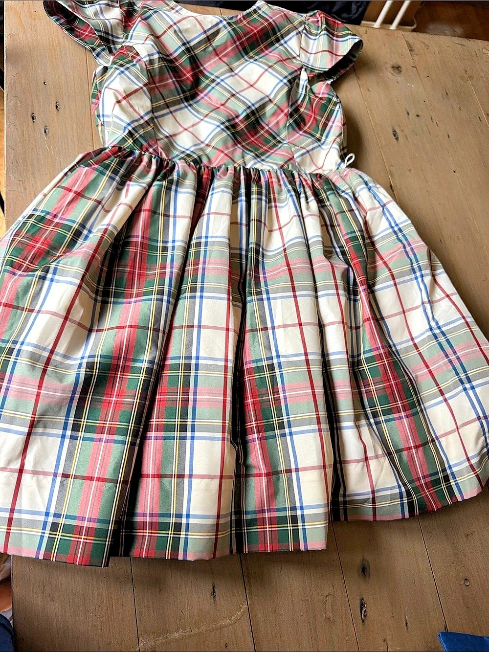 Polo Ralph Lauren Girls Plaid Dress Green & White Waist 10